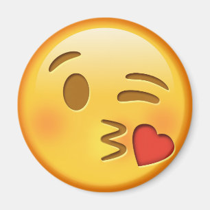 Funny emoji round magnet