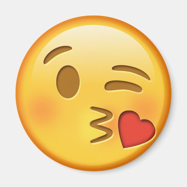 Funny emoji round magnet (Front)