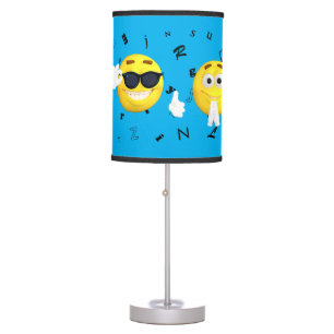 Funny Emoji Text Design Table Lamp