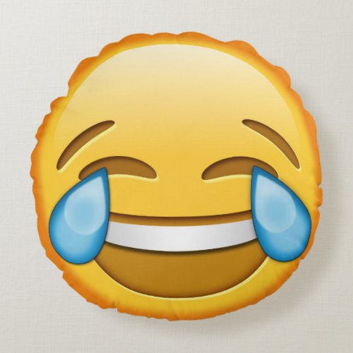 Funny Emoji Throw Pillow with laughing emoji