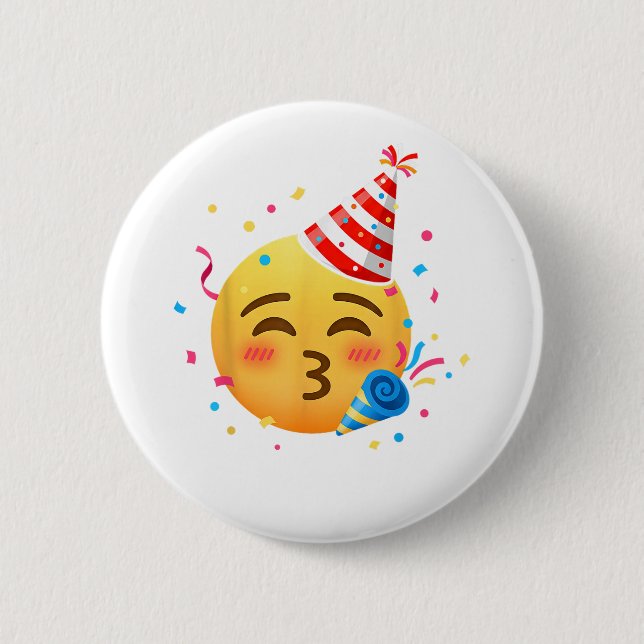 Funny Emoticon Party Button (Front)