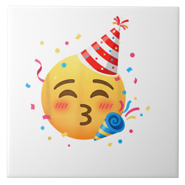 Funny Emoticon Party Ceramic Tile (Front)