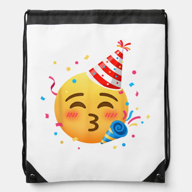 Funny Emoticon Party Drawstring Bag (Front)