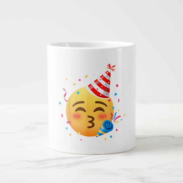 Funny Emoticon Party Giant Coffee Mug (Front)