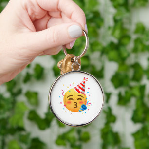 Funny Emoticon Party Keychain