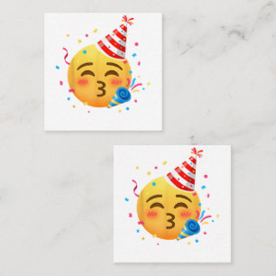Funny Emoticon Party Square Business Card