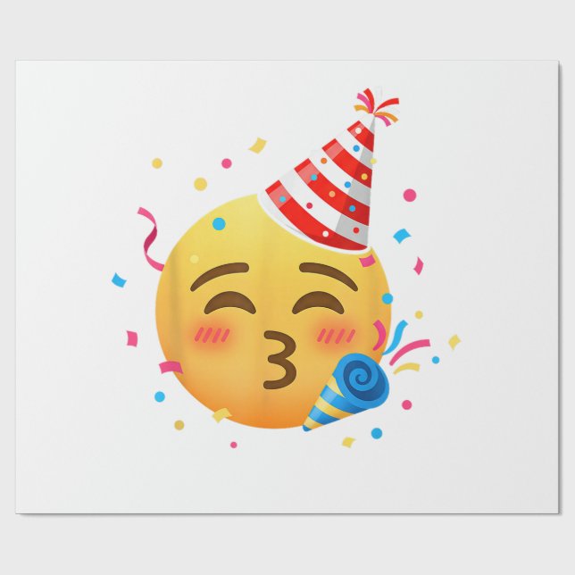 Funny Emoticon Party Wrapping Paper (Flat)