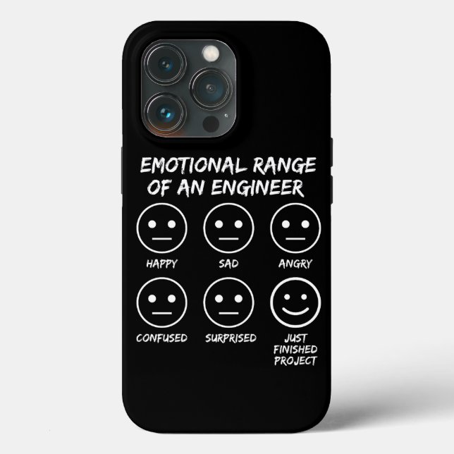  Funny Emotional Range Of An Engineer Fan Faces Case-Mate iPhone Case (Back)