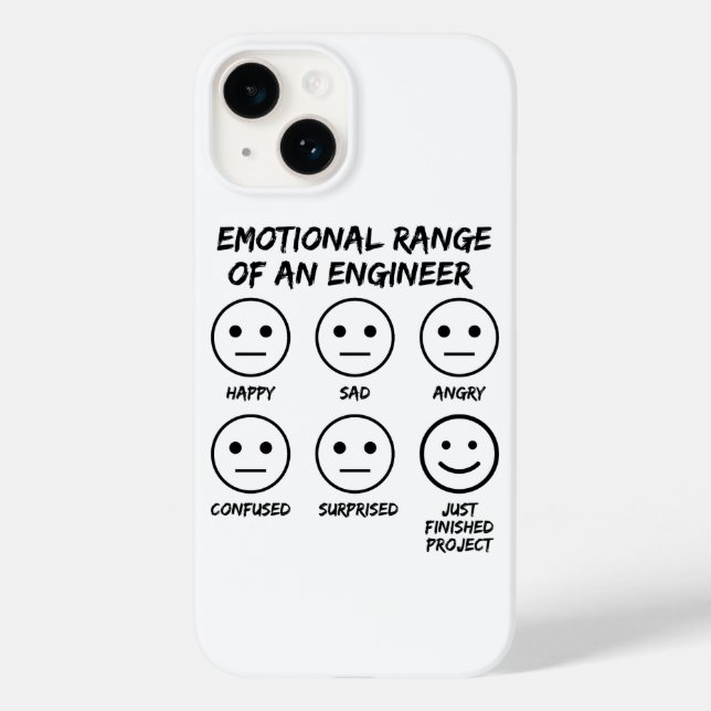  Funny Emotional Range Of An Engineer Fan Faces Case-Mate iPhone Case (Back)