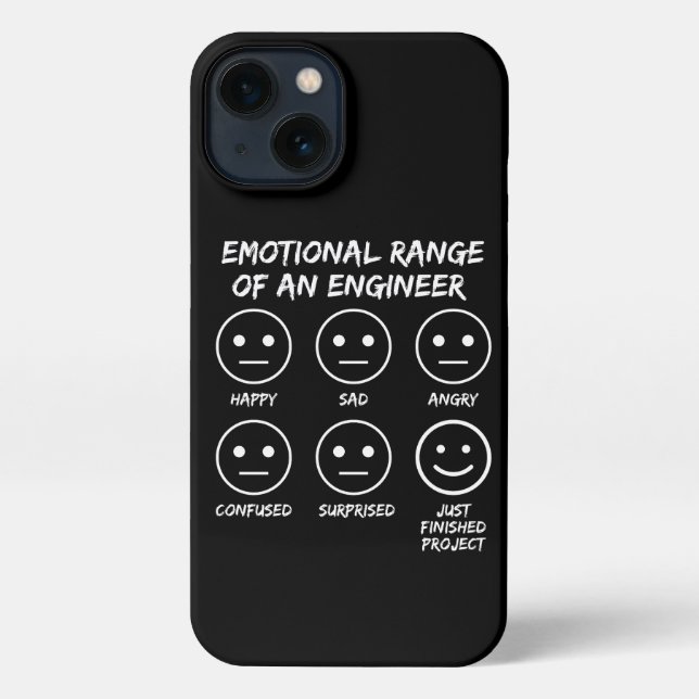  Funny Emotional Range Of An Engineer Fan Faces iPhone Case (Back)