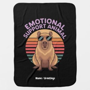 Funny Emotional Support Animal Capybara Lover Gift Baby Blanket