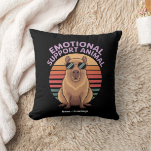 Funny Emotional Support Animal Capybara Lover Gift Throw Pillow