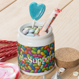 Funny Emotional Support Beans Jelly Bean Candy Jar