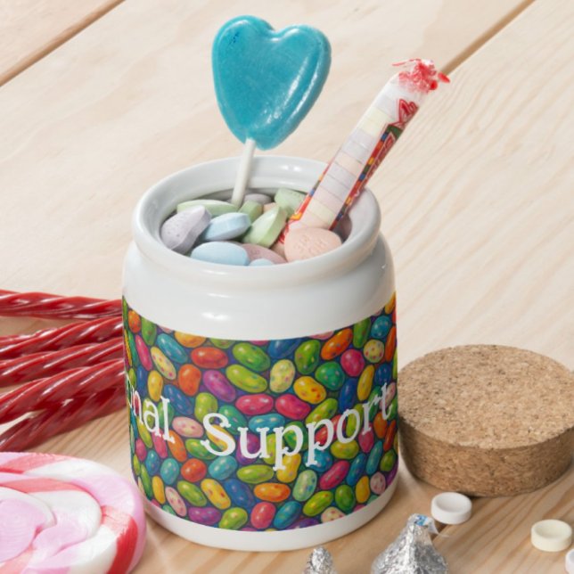 Funny Emotional Support Beans Jelly Bean Candy Jar (Creator Uploaded)
