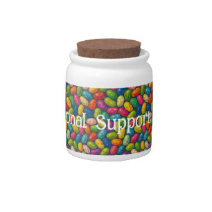 Funny Emotional Support Beans Jelly Beans Fauvist Candy Jar