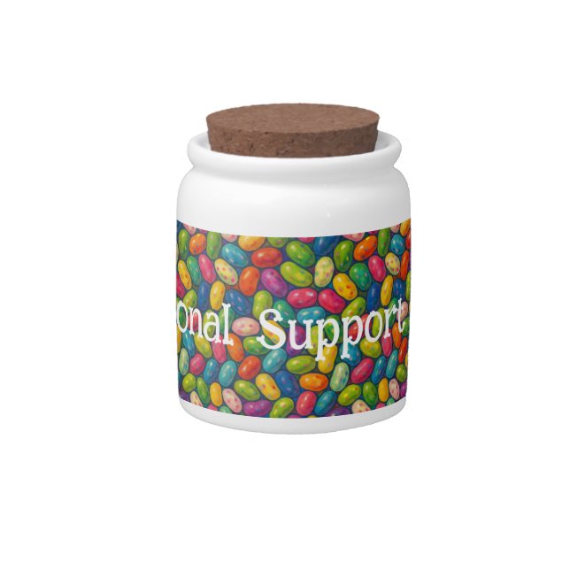 Funny Emotional Support Beans Jelly Beans Fauvist Candy Jar (Front)