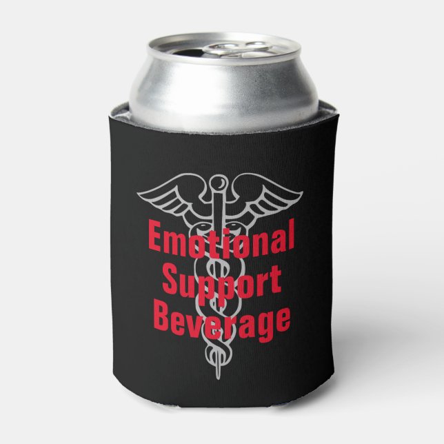 Funny Emotional Support Beverage Beer or Soda Can Cooler (Can Front)