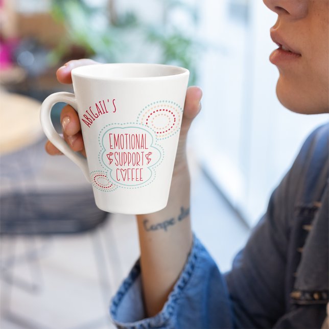 Funny Emotional Support Coffee Latte Mug (Creator Uploaded)