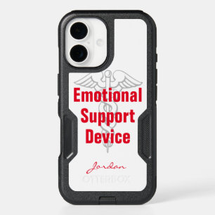 Funny Emotional Support Device Personalized White iPhone 16 Case