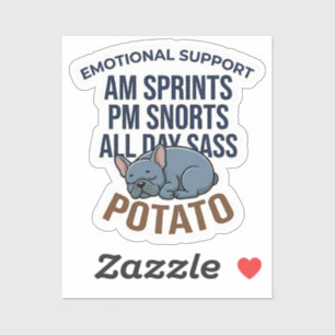 Funny Emotional Support Potato French Bulldog Gift Sticker