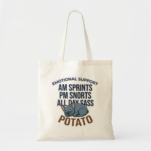 Funny Emotional Support Potato French Bulldog Gift Tote Bag (Front)