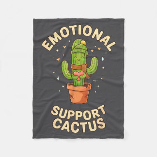Funny Emotional Suprt Cactus Kawaii Succulent Plan Fleece Blanket
