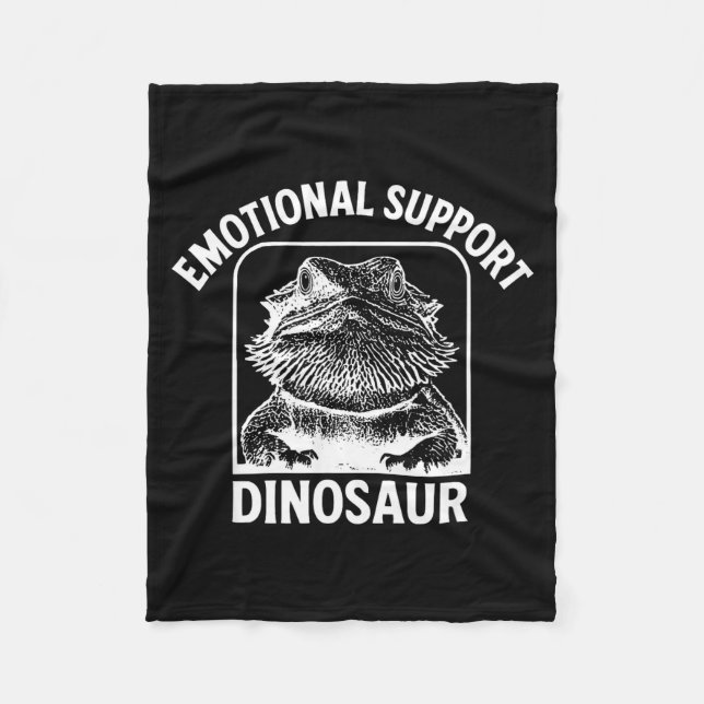 Funny Emotional Suprt Dinosaur  Fleece Blanket (Front)