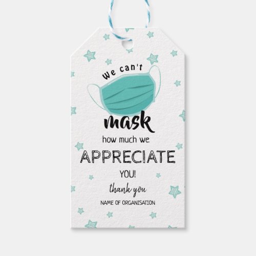 funny Employee Appreciation mask essential worker Gift Tags