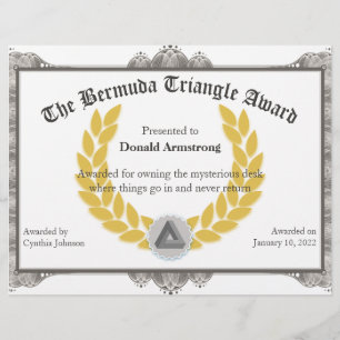 Funny Employee Award - Bermuda Triangle