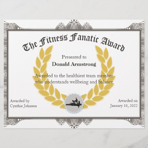Funny Employee Award _ Fitness Fanatic