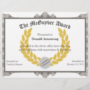 Funny Employee Award - McGuyver