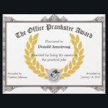 Funny Employee Award - Practical Joke<br><div class="desc">Funny employee awards lift morale and motivate people. They are a great way to recognize employees for their unique contributions – while also connecting people through humor. Every company has a different idea of what’s funny within the context of the culture of their organization. That’s why we've created several unique...</div>