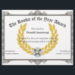 Funny Employee Award - Rookie of the Year<br><div class="desc">Funny employee awards lift morale and motivate people. They are a great way to recognize employees for their unique contributions – while also connecting people through humor. Every company has a different idea of what’s funny within the context of the culture of their organization. That’s why we've created several unique...</div>