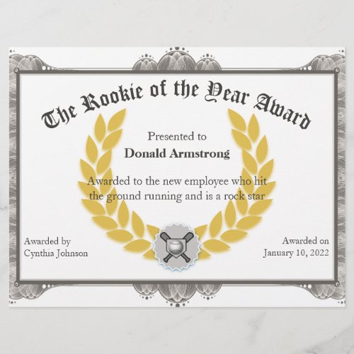 Funny Employee Award _ Rookie of the Year