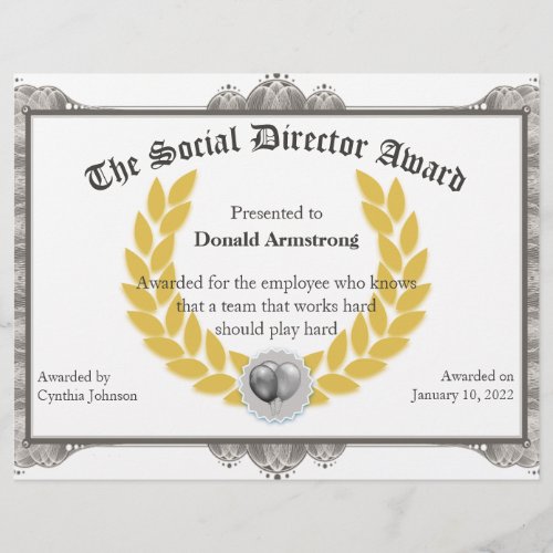 Funny Employee Award _  Social Director