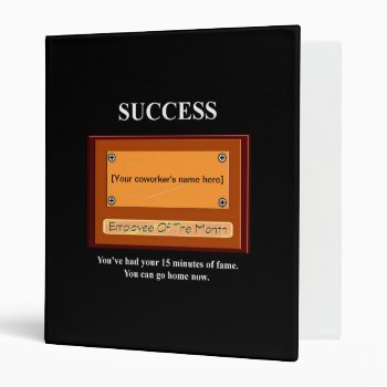 Funny Employee Of The Month Your Name Plate Binder by marys2art at Zazzle
