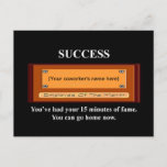 Funny Employee of the Month Your Name Plate Postcard