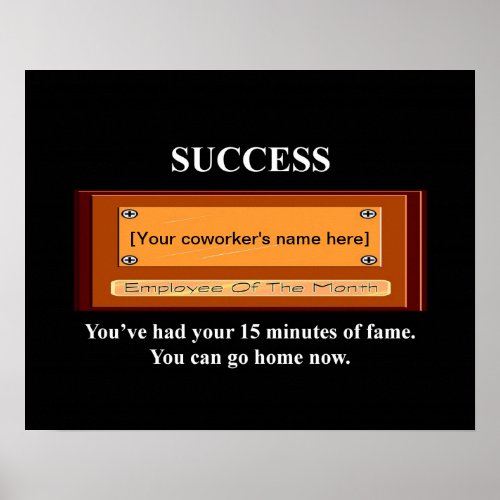 Funny Employee of the Month Your Name Plate Poster