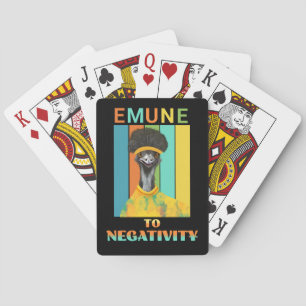 Funny Emu Bird Pun - Emune to Negativity Poker Cards