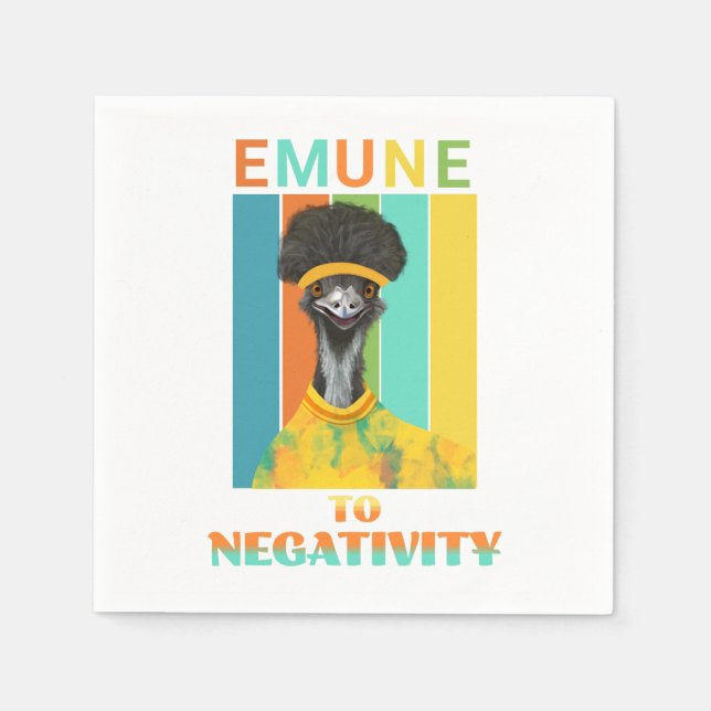 Funny Emu Pun - Emune to Negativity  Napkins (Front)