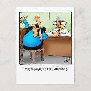 Funny Yoga Cartoons Postcards - No Minimum Quantity | Zazzle