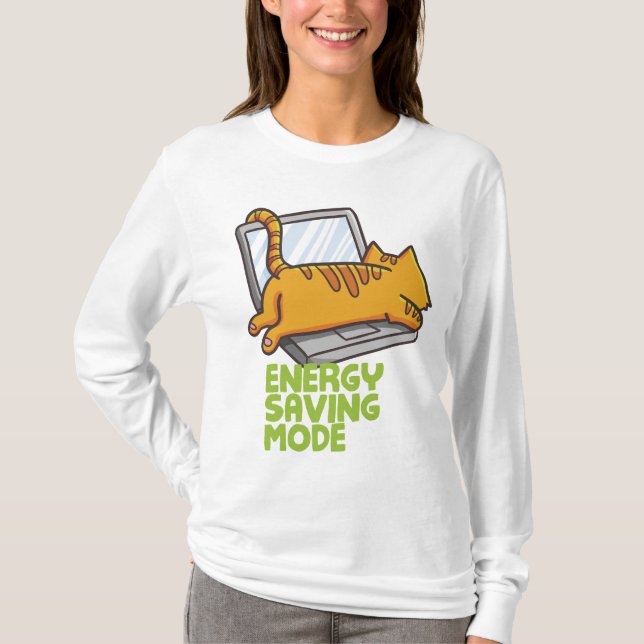 Funny Energy Saving Mode Women's T-Shirts (Front)