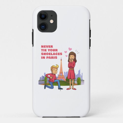 Funny Engagement  Dating Never Tie Your Shoelace iPhone 11 Case