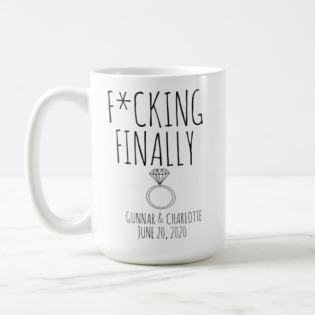 Funny Engagement Mug, Engagement Gift, Engagement Coffee Mug (Left)