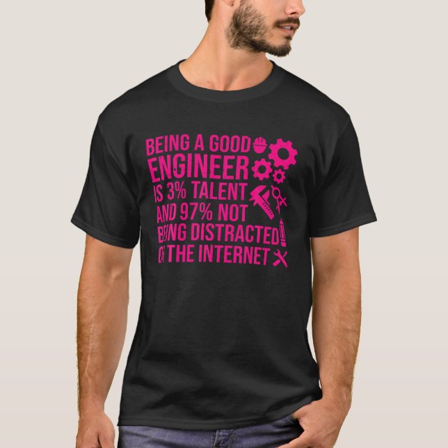 Funny Engineer Art Men Women Mechanical Engineerin T-Shirt (Front)