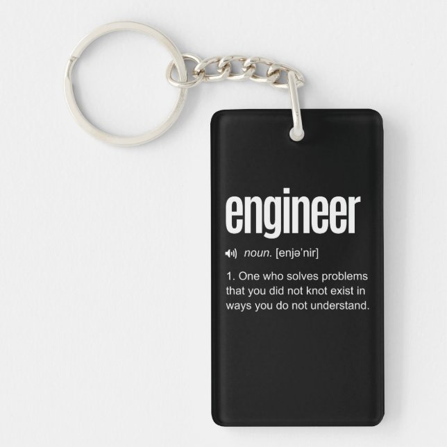 Funny Engineer Definition Keychain (Front)