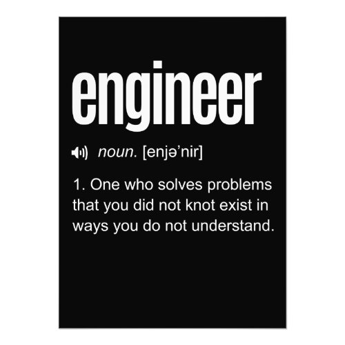 Funny Engineer Definition Photo Print