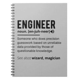 Funny Engineer Definition Spiral Photo Notebook