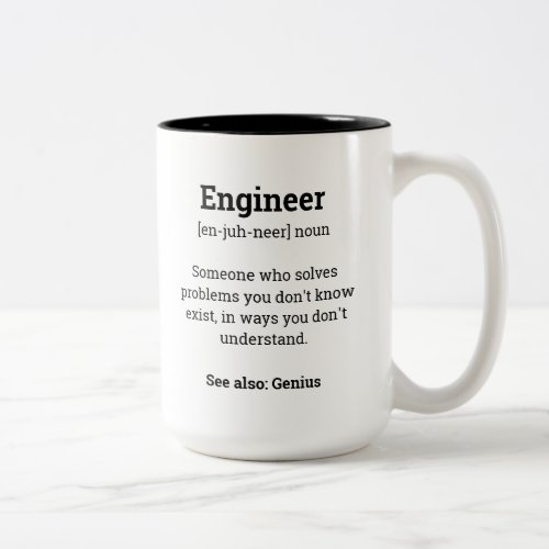 Funny Engineer Definition Two_Tone Coffee Mug