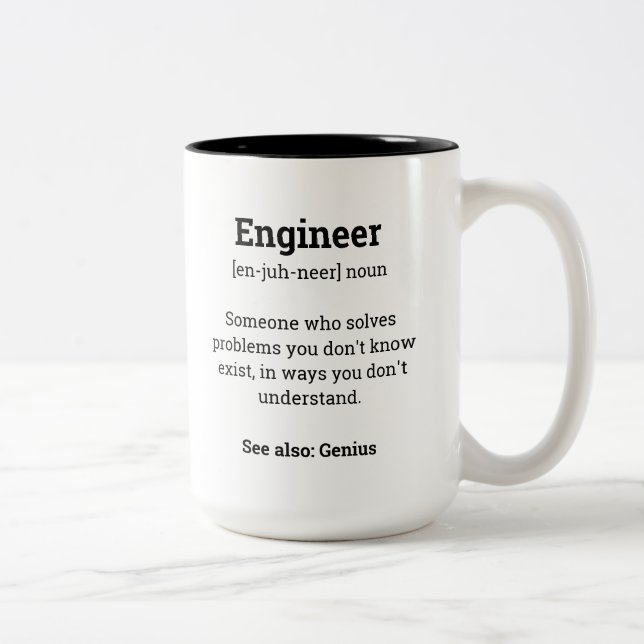Funny Engineer Definition Two-Tone Coffee Mug (Right)
